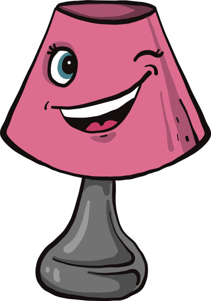 白色背景上的粉色台灯图片下载