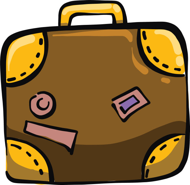 白色背景的旧手提箱图片下载