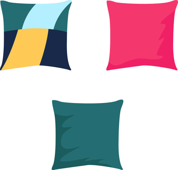 白色背景上五颜六色的枕头图片下载
