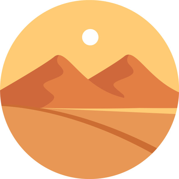 白色背景上的沙漠山脉图片下载