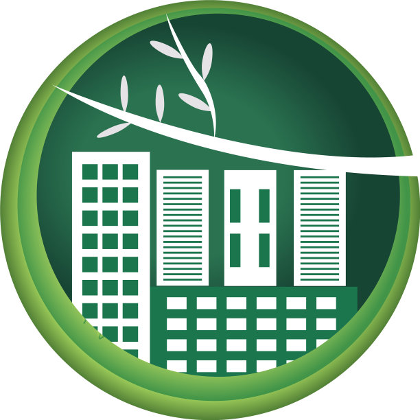 白色背景上的绿色城市图片下载