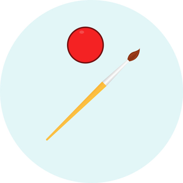 白色背景上的画笔图片下载