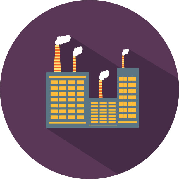 白色背景上的生产工厂图片下载