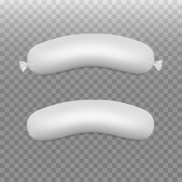 矢量现实香肠隔离在透明的背景。包装模型。空白的模板。准备好设计。EPS10。图片下载