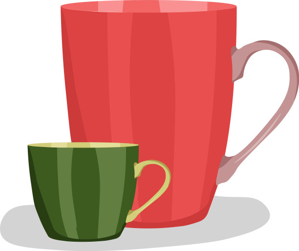 白色背景上的两个杯子图片下载