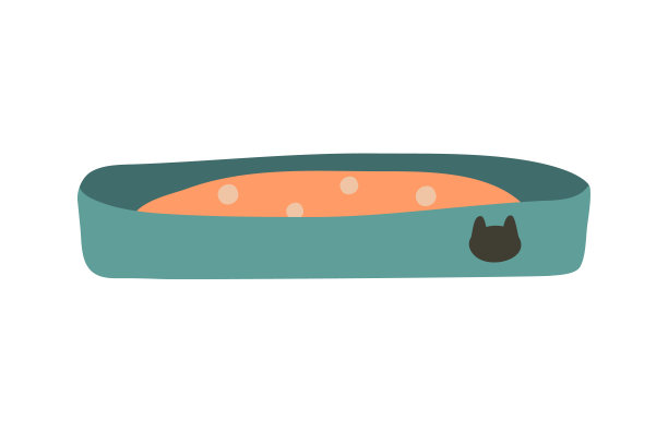 猫砂盒，沙盘。矢量插图。对象孤立在白色背景，卡通风格图片下载