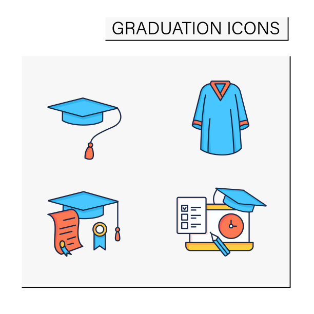 毕业颜色图标集图片下载