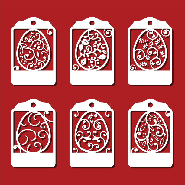 复活节彩蛋标签设置白色装饰彩蛋图片下载