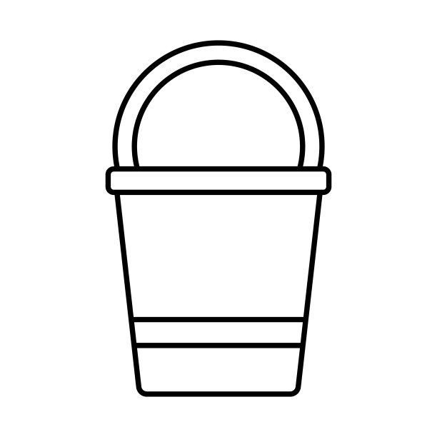 带手柄的园艺桶，图标隔离在白色背景上图片下载