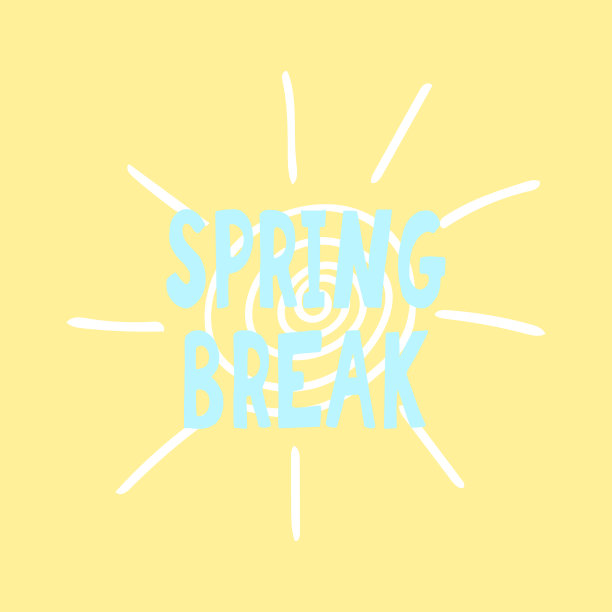 春假刻字太阳海报横幅卡图片下载