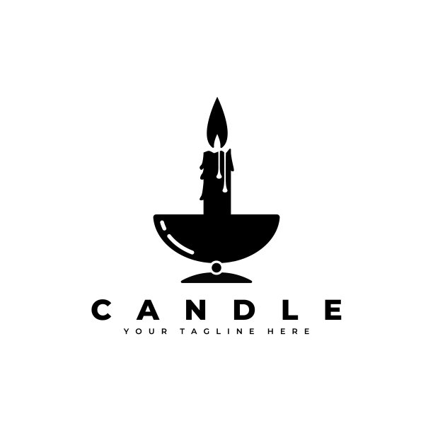 黑色和白色蜡烛灯火焰标志杯图片下载