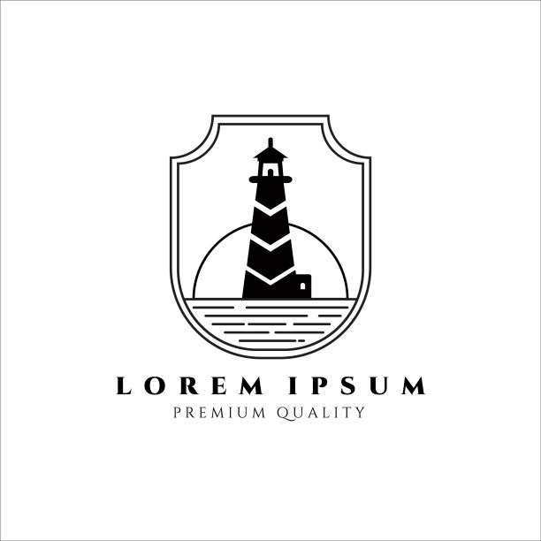 灯塔守卫塔标志设计黑色日落图片下载