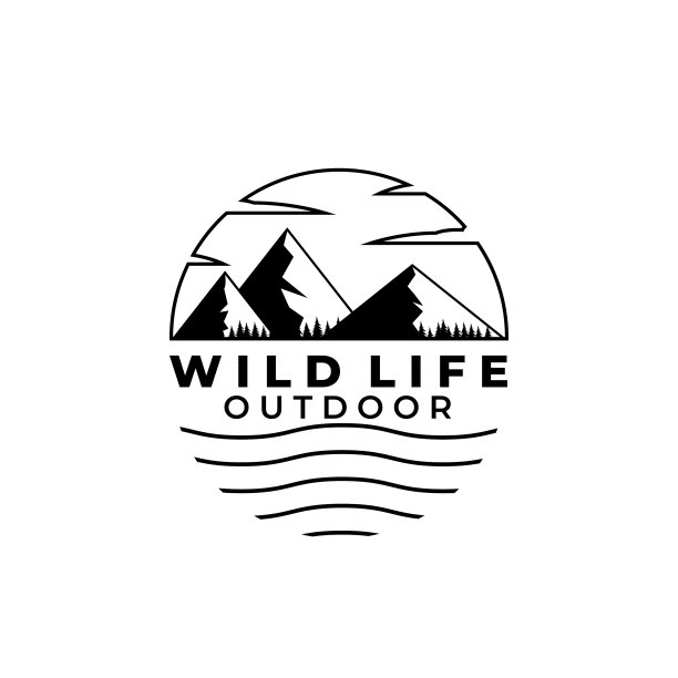 简约的山河标志设计图片下载