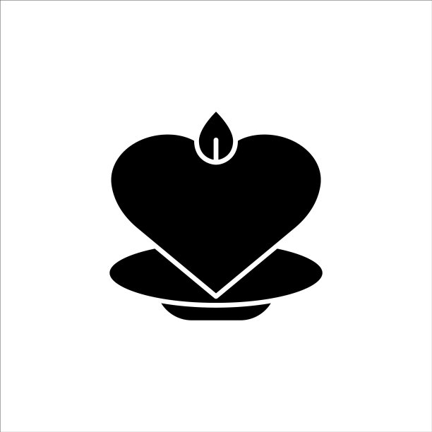 心形蜡烛简约设计可编辑图标图片下载
