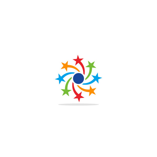 圆形星星彩色标志图片下载