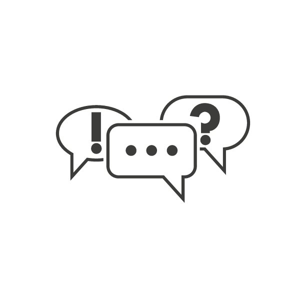 交流的象征。语音气泡图标与省略号，问号和感叹号。聊天或信息的象形文字。图片下载