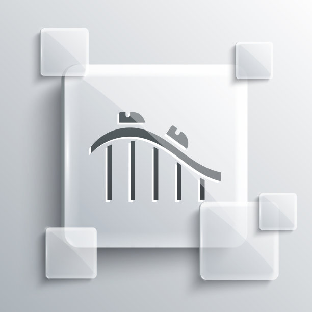 灰色云霄飞车图标孤立在灰色图片下载