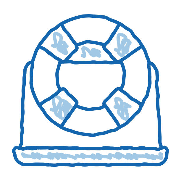 救生圈电脑涂鸦图标手绘插图图片下载