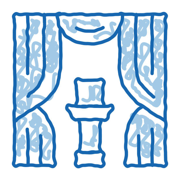 拍卖外观涂鸦图标手绘插图图片下载