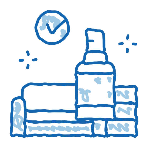 客厅专用清洁涂鸦图标手绘插画图片下载