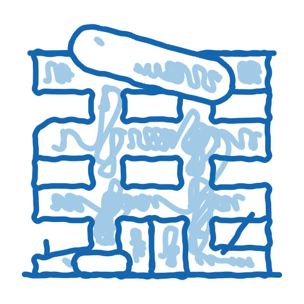 高层修复涂鸦图标手绘插图图片下载