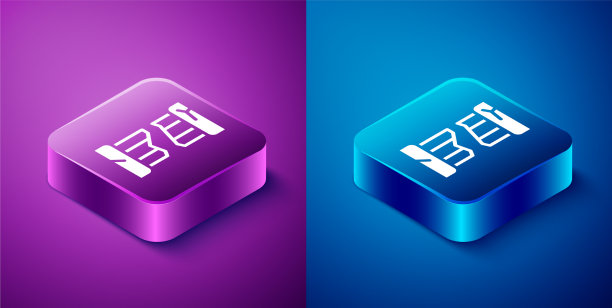 等距破碎古柱图标孤立上图片下载