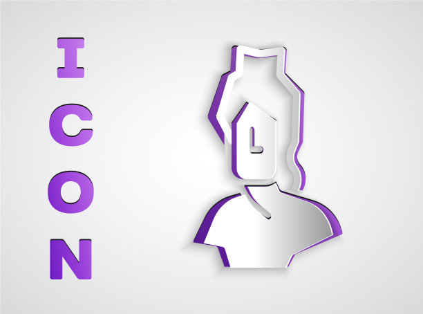 剪纸古代半身像雕塑孤立上图片下载