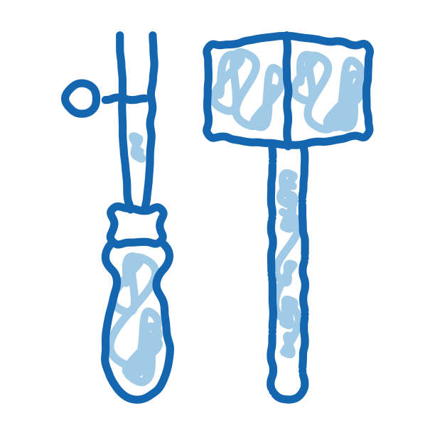 皮革工艺工具涂鸦图标手绘插图图片下载