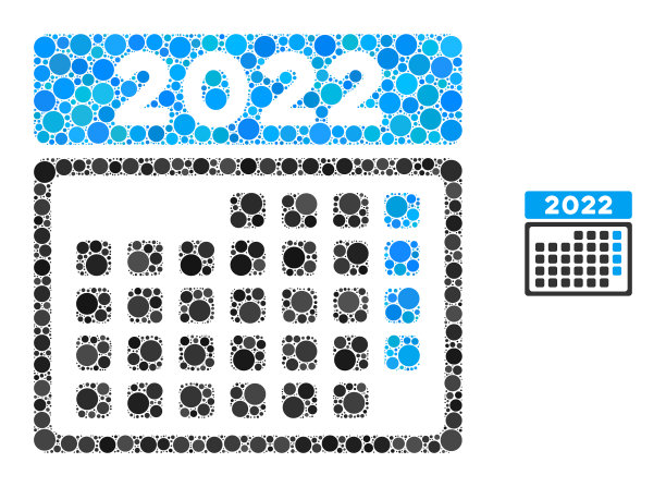 2022月日历马赛克圆点图片下载