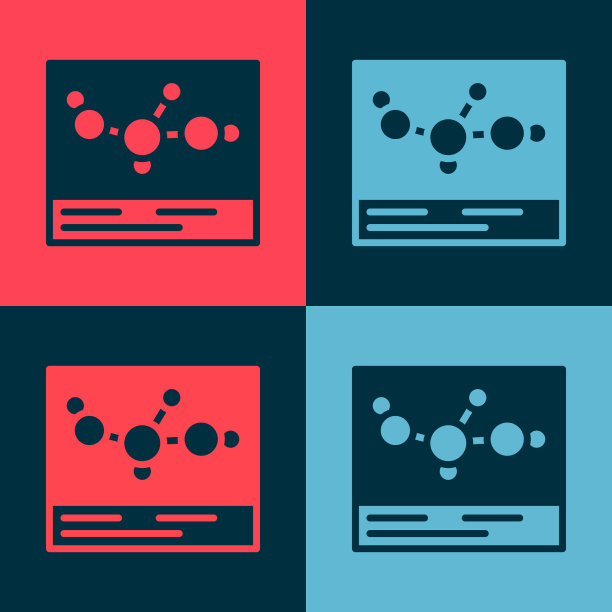 波普艺术化学式图标孤立在色彩上图片下载