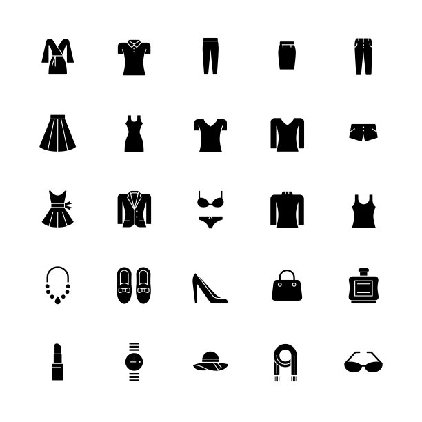 女装和配件图标集图片下载