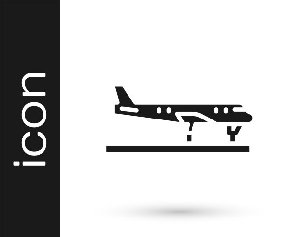 黑色飞机图标孤立在白色背景图片下载
