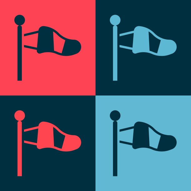 波普艺术锥气象学风向标志图片下载