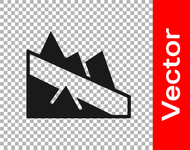 黑山下降图标孤立图片下载