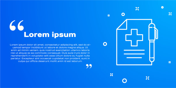 白线医疗处方和钢笔图标图片下载