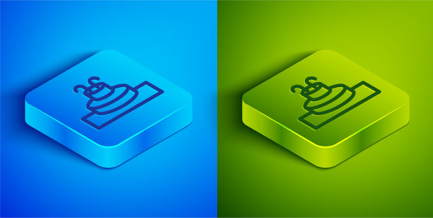 等距线喷泉图标孤立在蓝色和图片下载