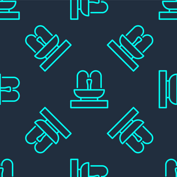 绿线喷泉图标隔离无缝图案图片下载