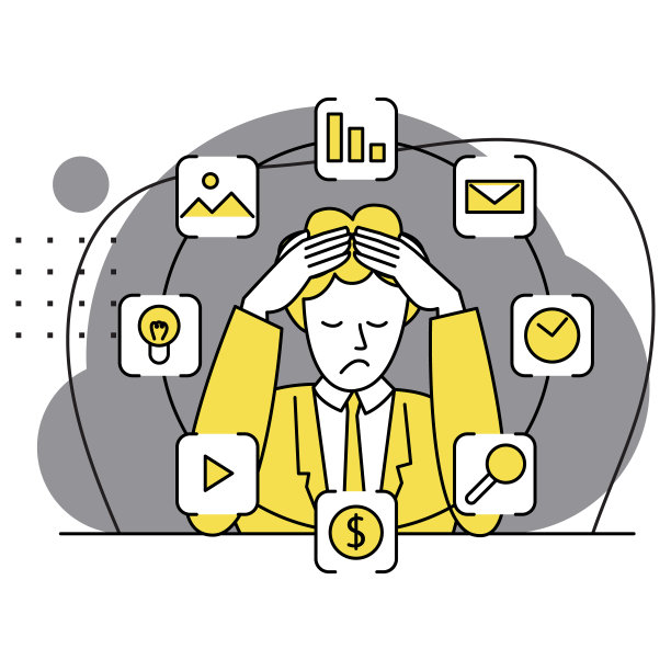 男人在办公室加班，最后期限矢量插图。忙碌的时候，商人在努力工作。很多工作。工作压力。经理手牵着手平顶卡通办公室设计。设置说明图片下载