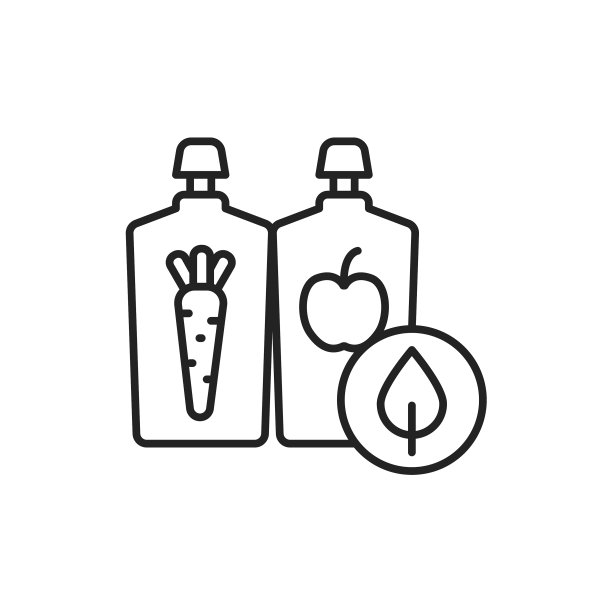 包装有机儿童食品颜色线图标图片下载