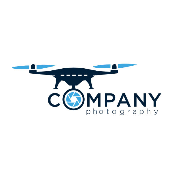 无人机设计模板矢量。无人机摄影设计插图。无人机相机摄影技术矢量图标标志图片下载
