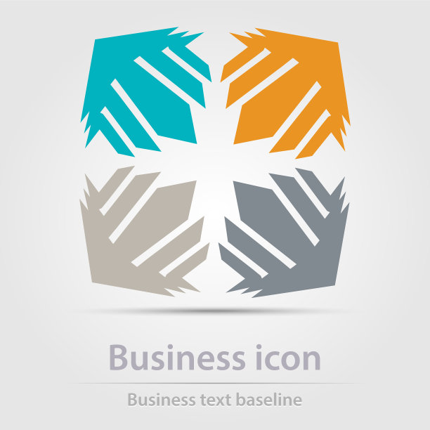 程式化的箭头彩色的商业图标图片下载