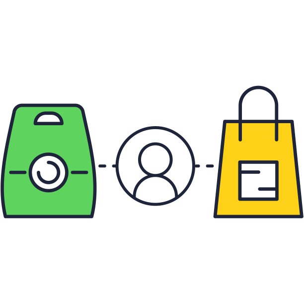 购物客户矢量图标孤立在白色图片下载