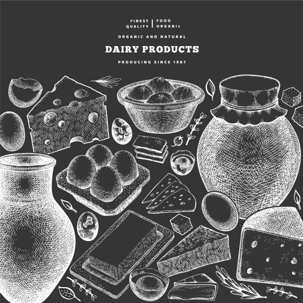 农用食品设计模板上手绘乳制品图片下载