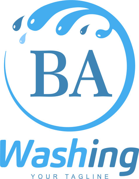 Ba字母设计与水洗标志现代字母图片下载