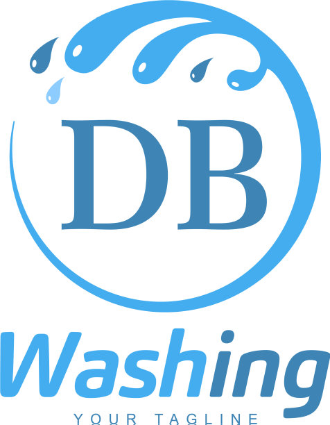 Db字母设计带有水洗标志的现代字母图片下载