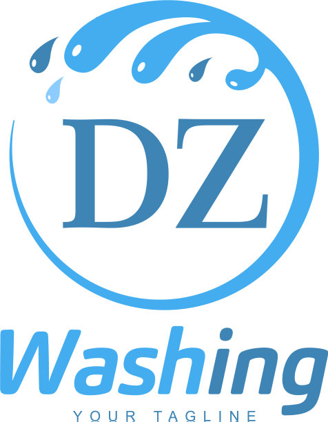 Dz字母设计带有水洗标志的现代字母图片下载
