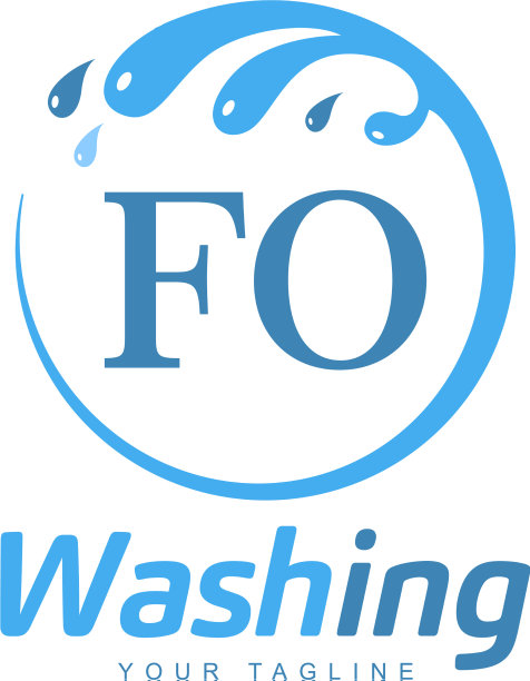 Fo字母设计与水洗标志现代字母图片下载