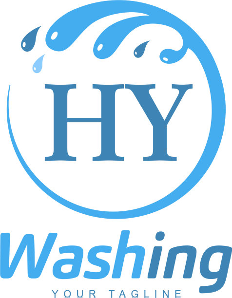 Hy字母设计与水洗标志现代字母图片下载