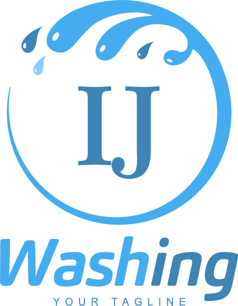 Ij字母设计与水洗标志现代字母图片下载