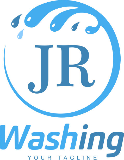 Jr字母设计带有水洗标志的现代字母图片下载